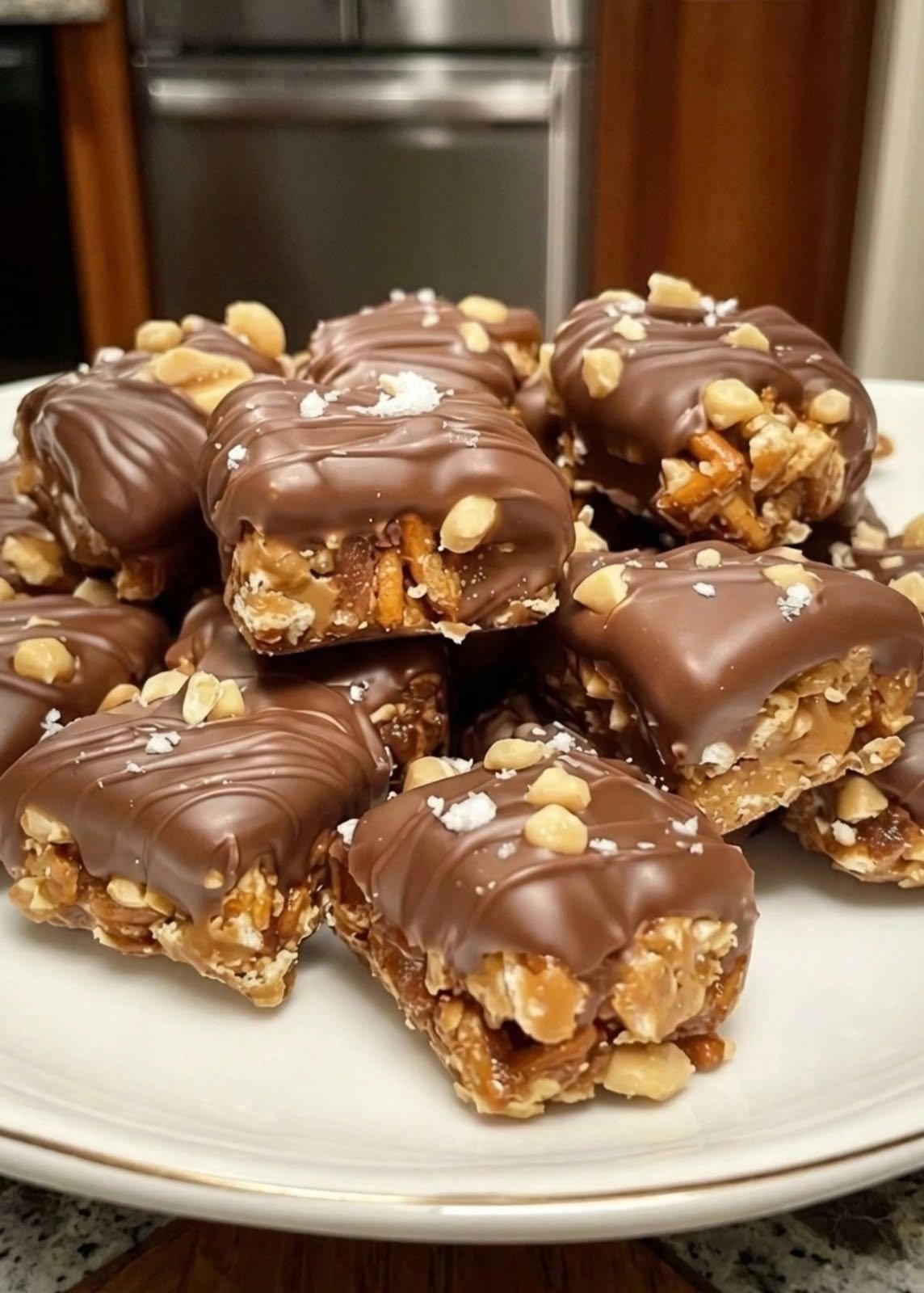 No-Bake Chocolate Peanut Butter Pretzel Clusters